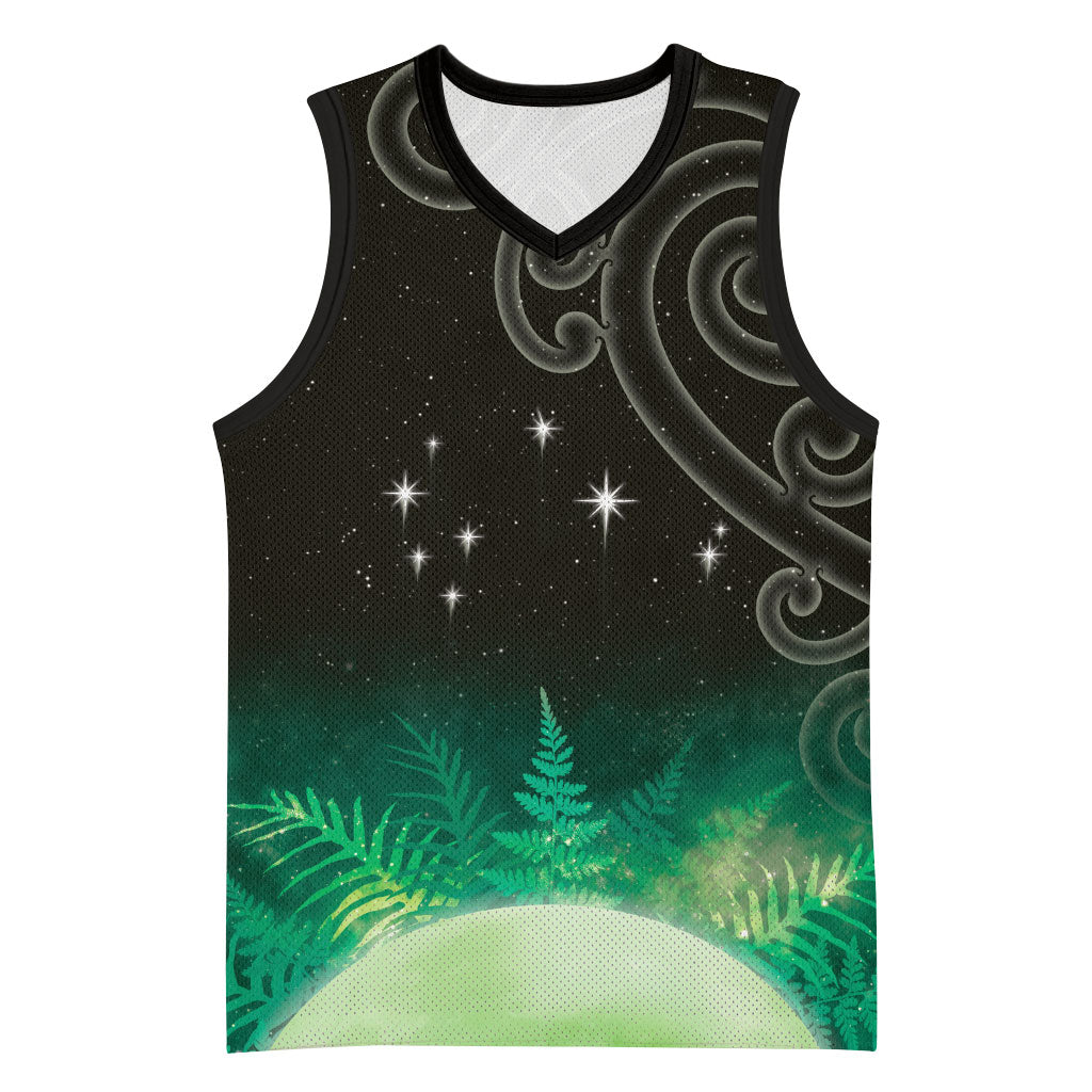 New Zealand Matariki Basketball Jersey Pleiades Star Cluster Green Galaxy