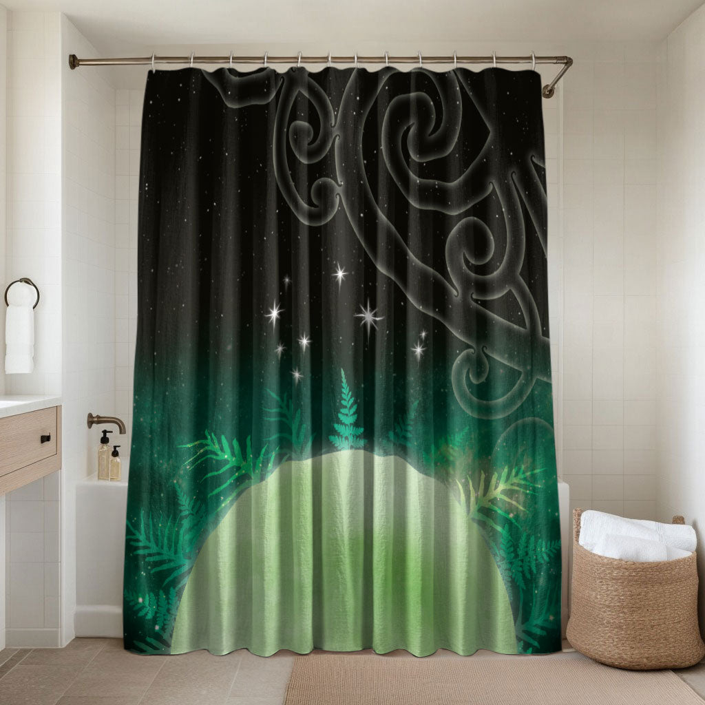 New Zealand Matariki Bathroom Set Pleiades Star Cluster Green Galaxy