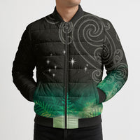 New Zealand Matariki Bomber Puffer Jacket Pleiades Star Cluster Green Galaxy