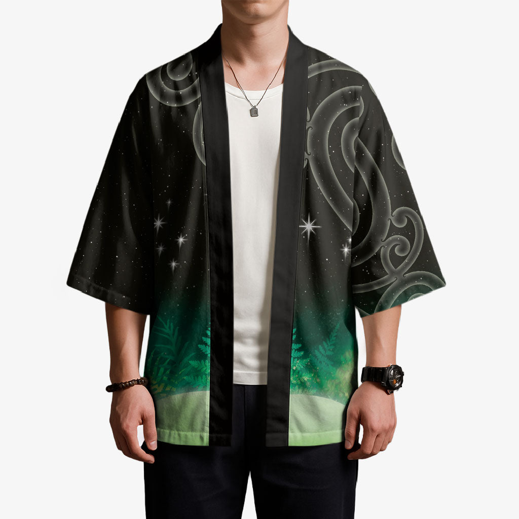 New Zealand Matariki Kimono Pleiades Star Cluster Green Galaxy LT05 - Polynesian Pride