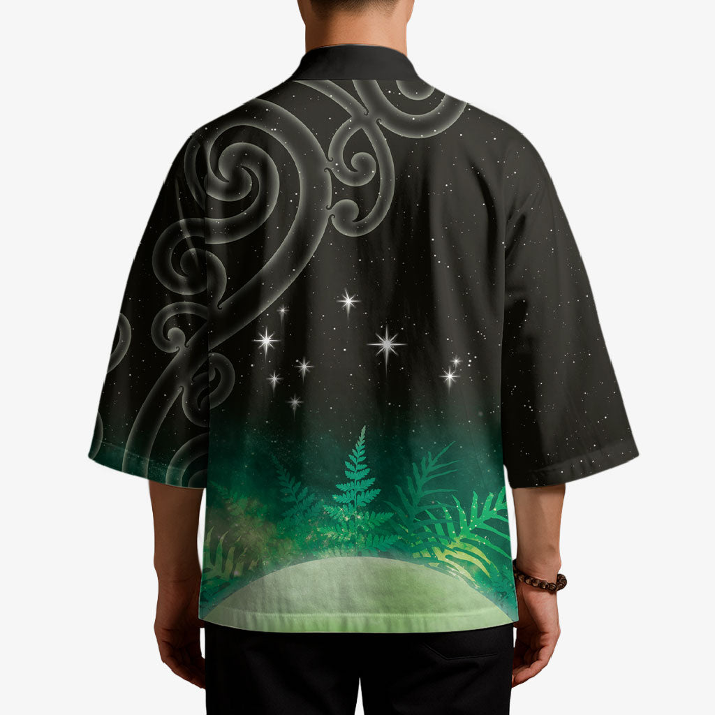 New Zealand Matariki Kimono Pleiades Star Cluster Green Galaxy LT05 - Polynesian Pride
