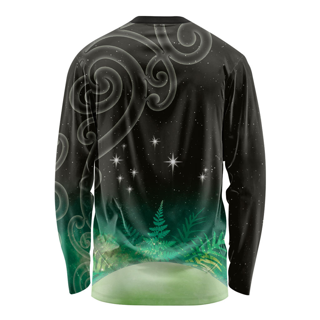 New Zealand Matariki Long Sleeve Shirt Pleiades Star Cluster Green Galaxy