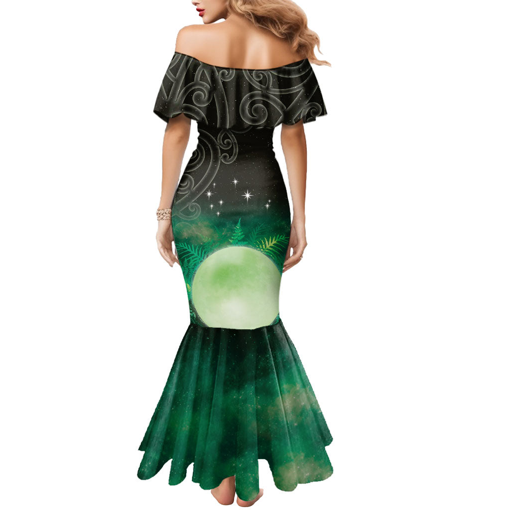 New Zealand Matariki Mermaid Dress Pleiades Star Cluster Green Galaxy