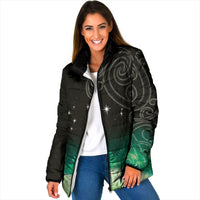 New Zealand Matariki Padded Jacket Pleiades Star Cluster Green Galaxy