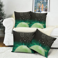 New Zealand Matariki Pillow Cover Pleiades Star Cluster Green Galaxy