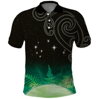 New Zealand Matariki Polo Shirt Pleiades Star Cluster Green Galaxy