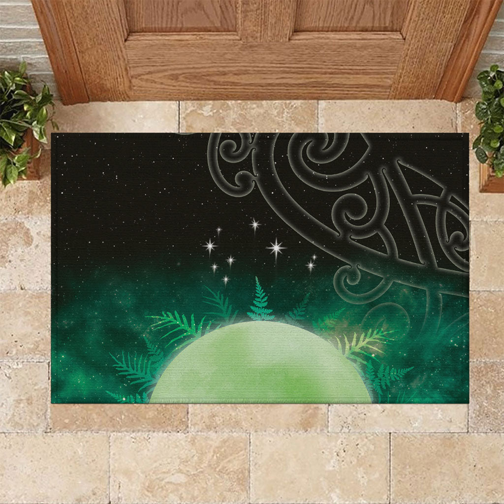 New Zealand Matariki Rubber Doormat Pleiades Star Cluster Green Galaxy