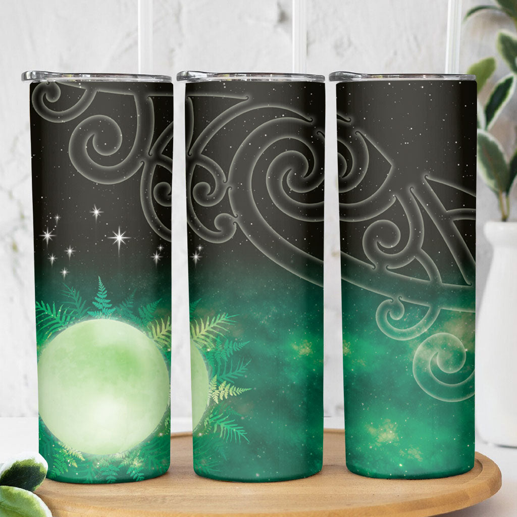 New Zealand Matariki Skinny Tumbler Pleiades Star Cluster Green Galaxy LT05 - Polynesian Pride