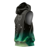 New Zealand Matariki Sleeveless Hoodie Pleiades Star Cluster Green Galaxy