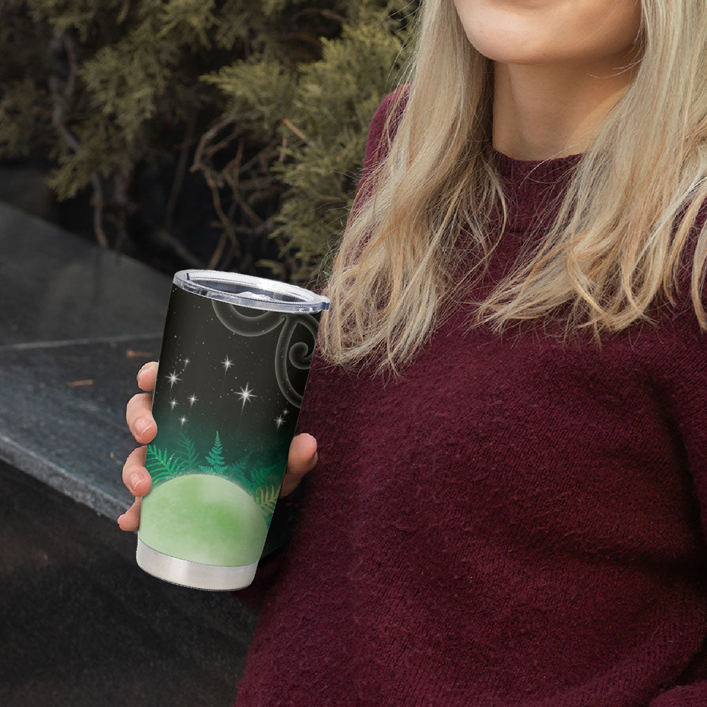 New Zealand Matariki Tumbler Cup Pleiades Star Cluster Green Galaxy