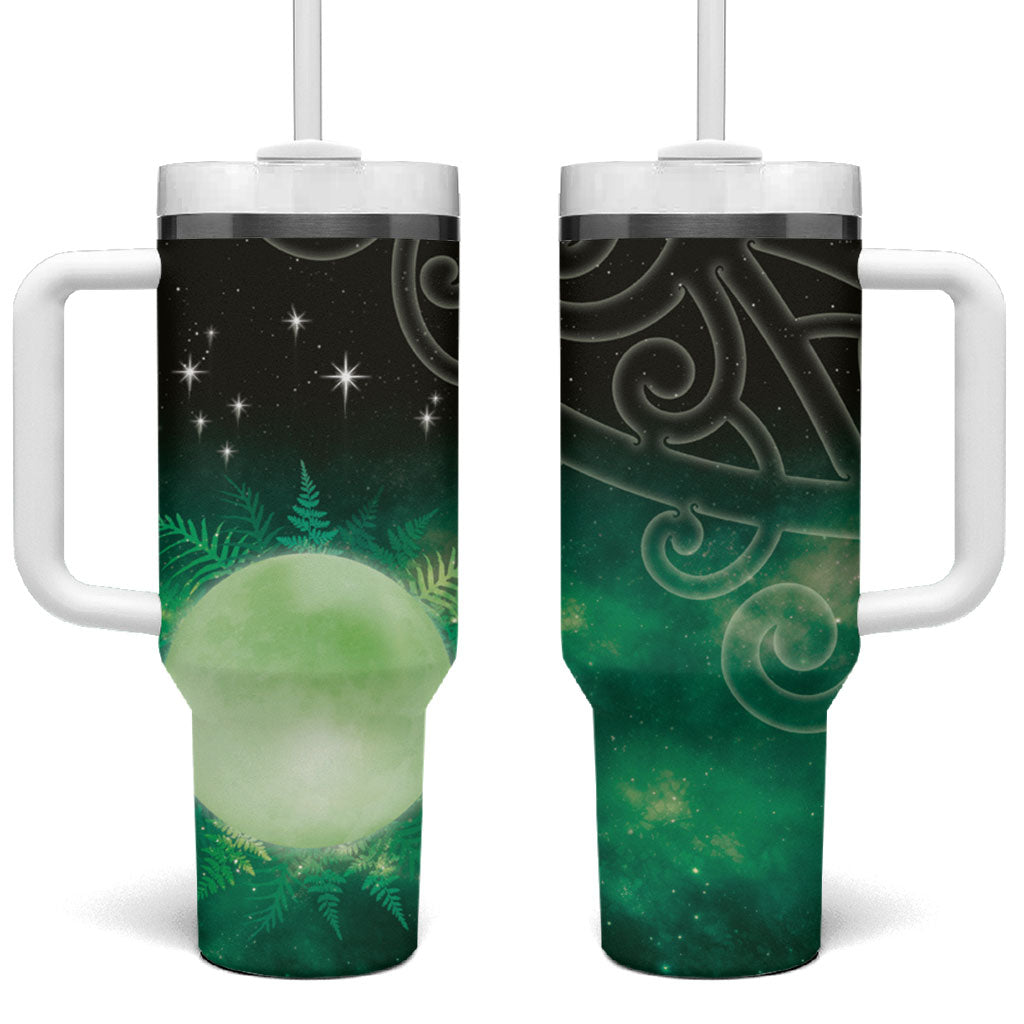 New Zealand Matariki Tumbler With Handle Pleiades Star Cluster Green Galaxy