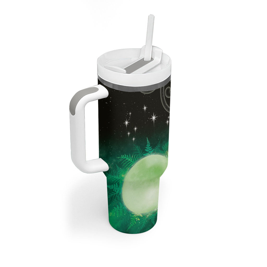 New Zealand Matariki Tumbler With Handle Pleiades Star Cluster Green Galaxy