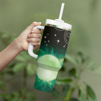 New Zealand Matariki Tumbler With Handle Pleiades Star Cluster Green Galaxy