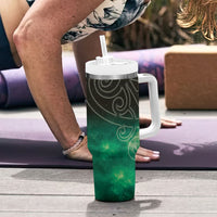 New Zealand Matariki Tumbler With Handle Pleiades Star Cluster Green Galaxy