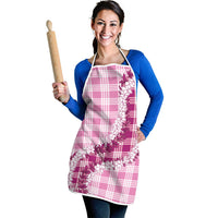 Pink Hawaii Palaka Apron Hawaiian Honohono Lei