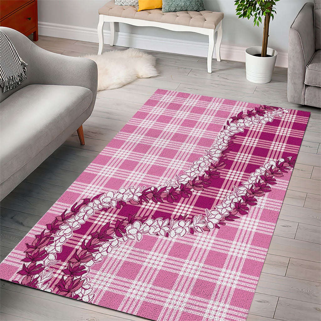 Pink Hawaii Palaka Area Rug Hawaiian Honohono Lei