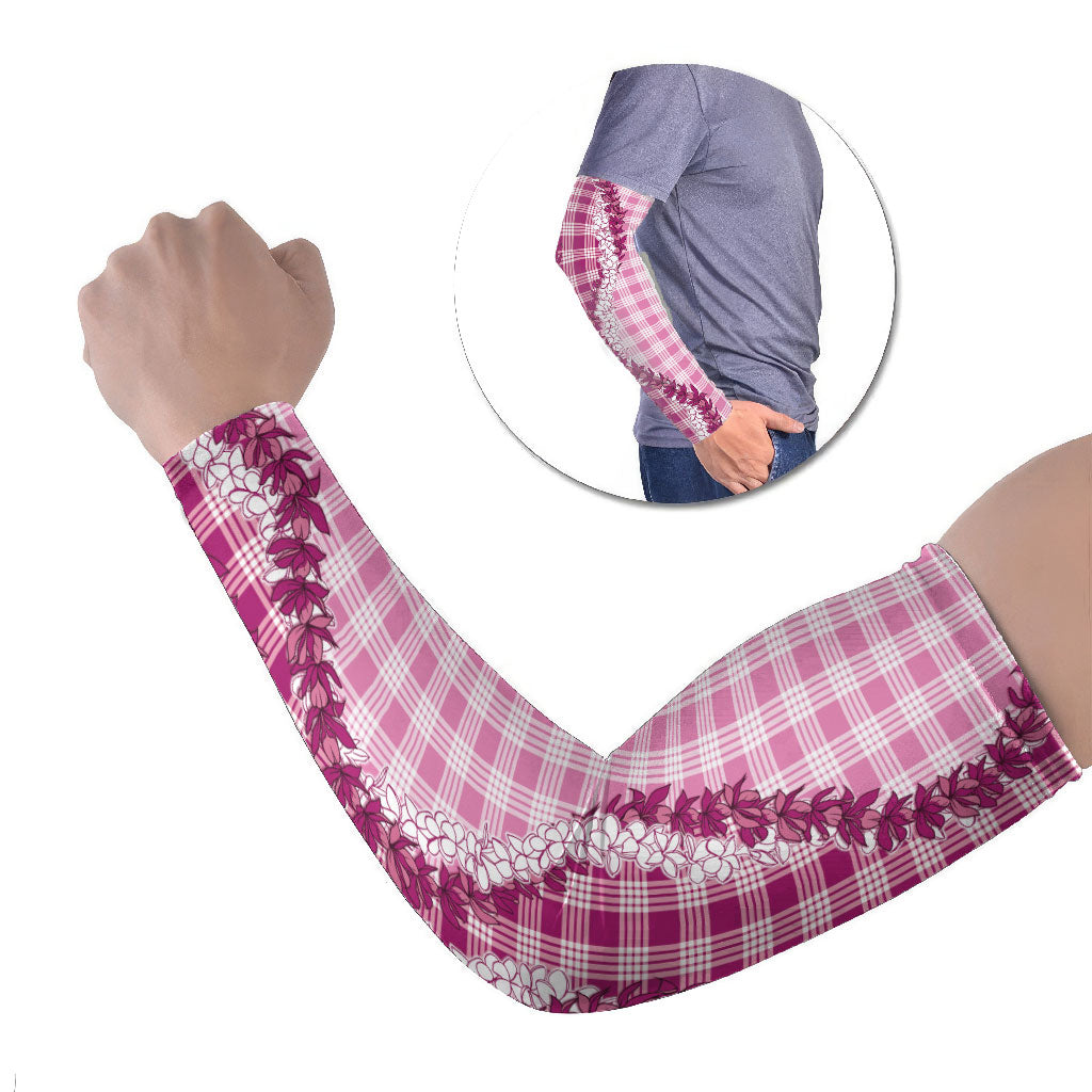 Pink Hawaii Palaka Arm Sleeves Hawaiian Honohono Lei