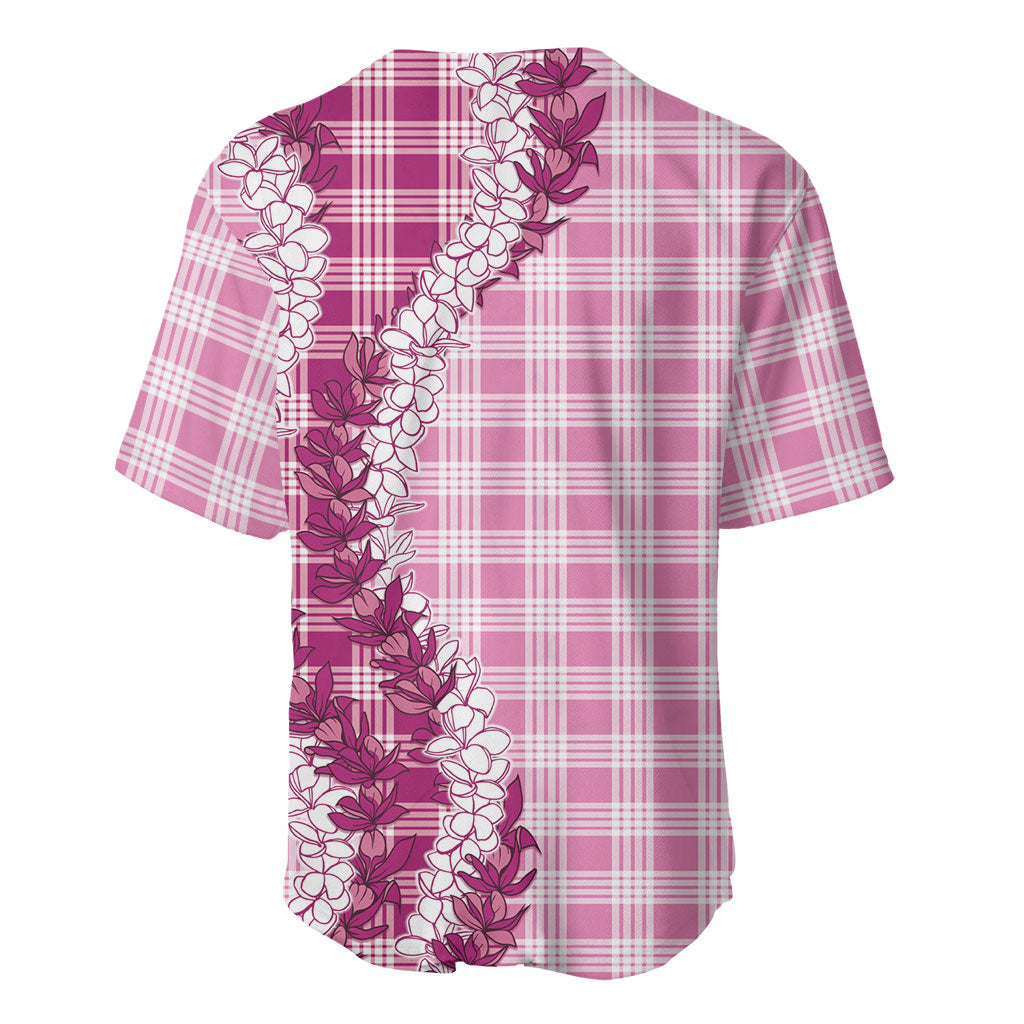 Pink Hawaii Palaka Baseball Jersey Hawaiian Honohono Lei