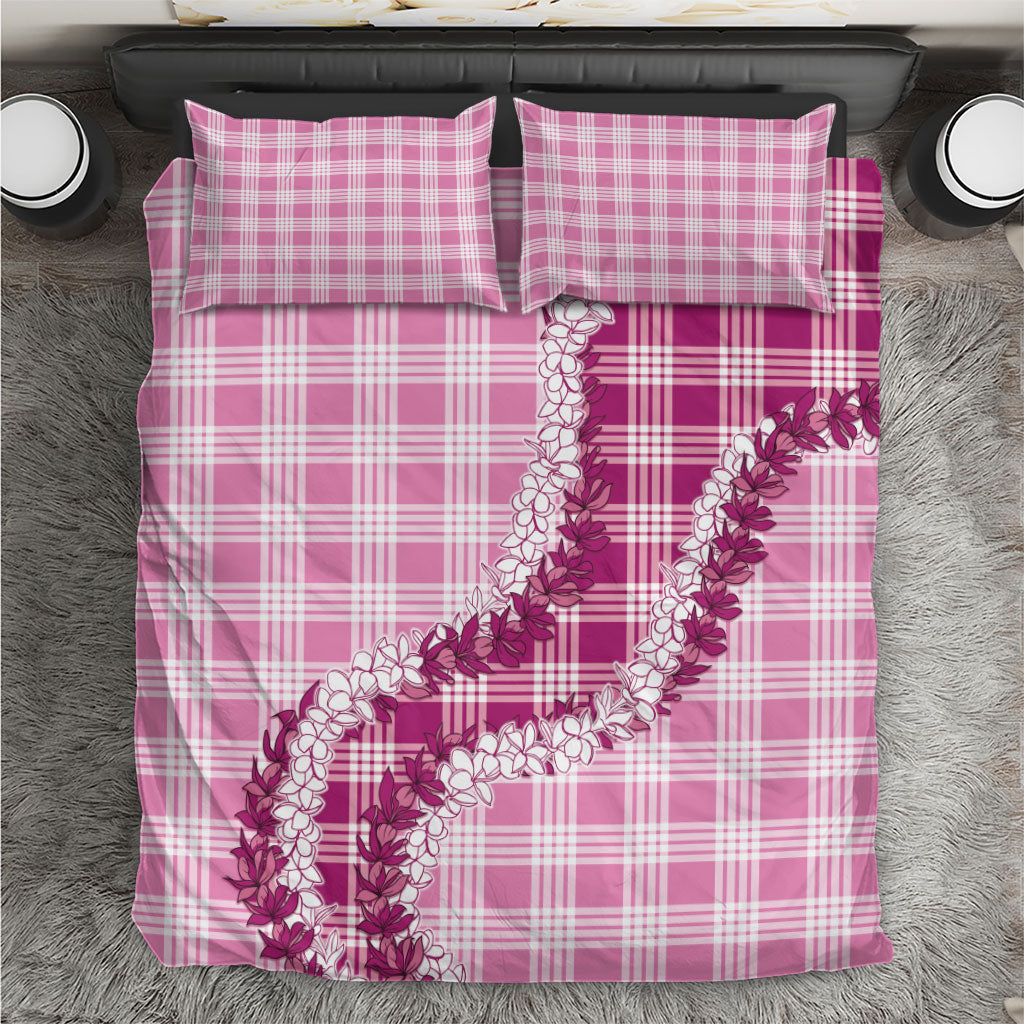 Pink Hawaii Palaka Bedding Set Hawaiian Honohono Lei