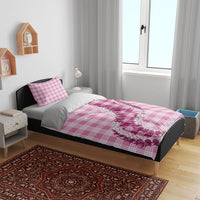 Pink Hawaii Palaka Bedding Set Hawaiian Honohono Lei