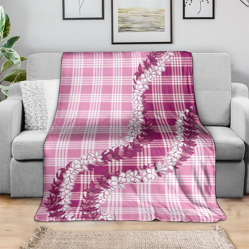 Pink Hawaii Palaka Blanket Hawaiian Honohono Lei