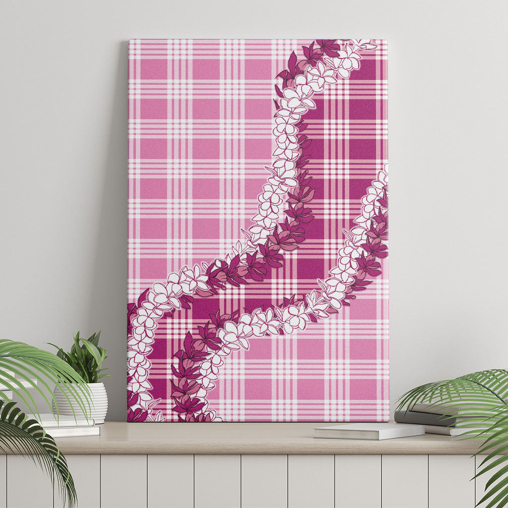 Pink Hawaii Palaka Canvas Wall Art Hawaiian Honohono Lei