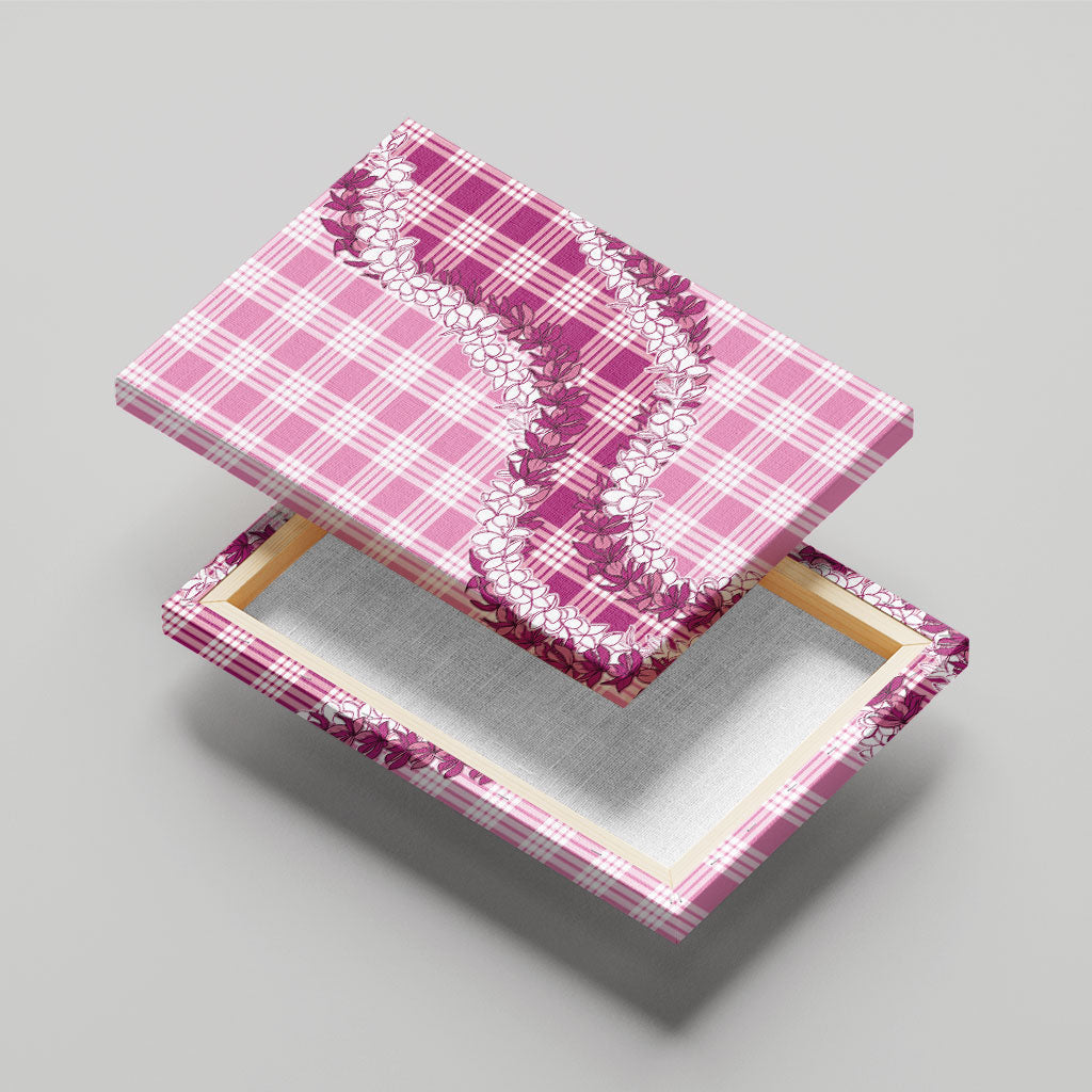 Pink Hawaii Palaka Canvas Wall Art Hawaiian Honohono Lei