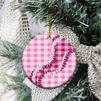 Pink Hawaii Palaka Ceramic Ornament Hawaiian Honohono Lei LT05 - Polynesian Pride