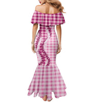 Pink Hawaii Palaka Family Matching Mermaid Dress and Hawaiian Shirt Hawaiian Honohono Lei LT05 - Polynesian Pride
