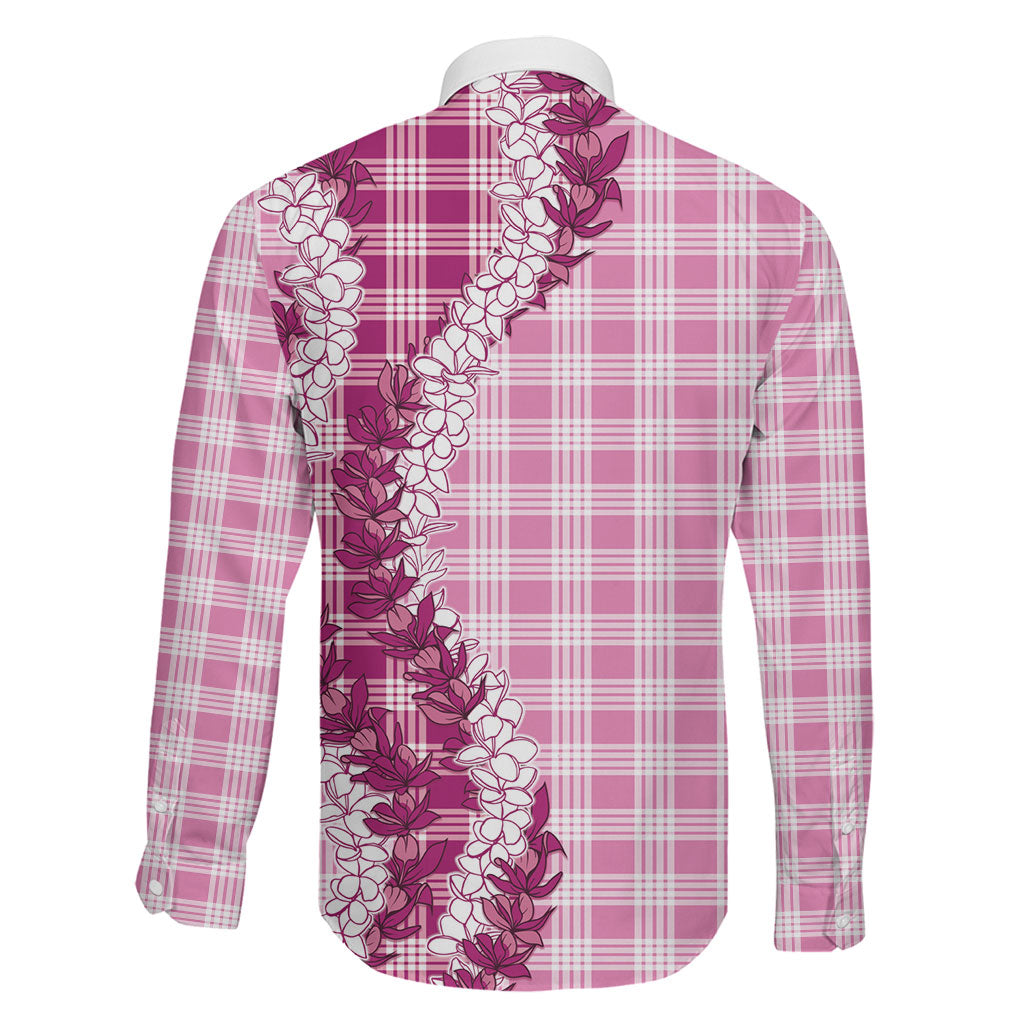 Pink Hawaii Palaka Family Matching Off Shoulder Short Dress and Hawaiian Shirt Hawaiian Honohono Lei LT05 - Polynesian Pride