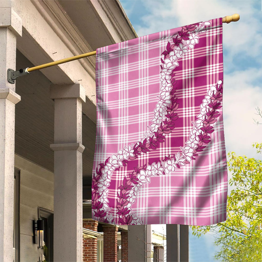 Pink Hawaii Palaka Garden Flag Hawaiian Honohono Lei