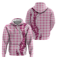Pink Hawaii Palaka Hoodie Hawaiian Honohono Lei