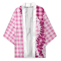 Pink Hawaii Palaka Kimono Hawaiian Honohono Lei