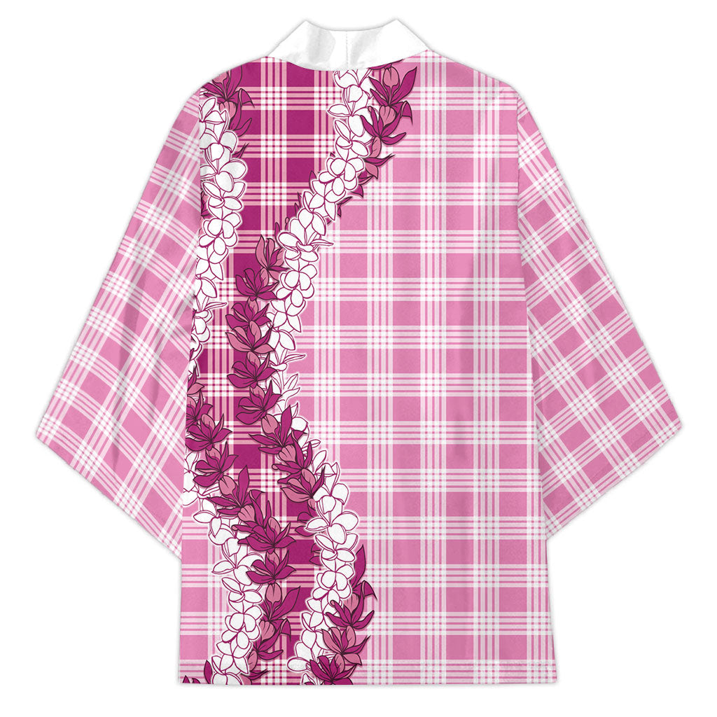 Pink Hawaii Palaka Kimono Hawaiian Honohono Lei
