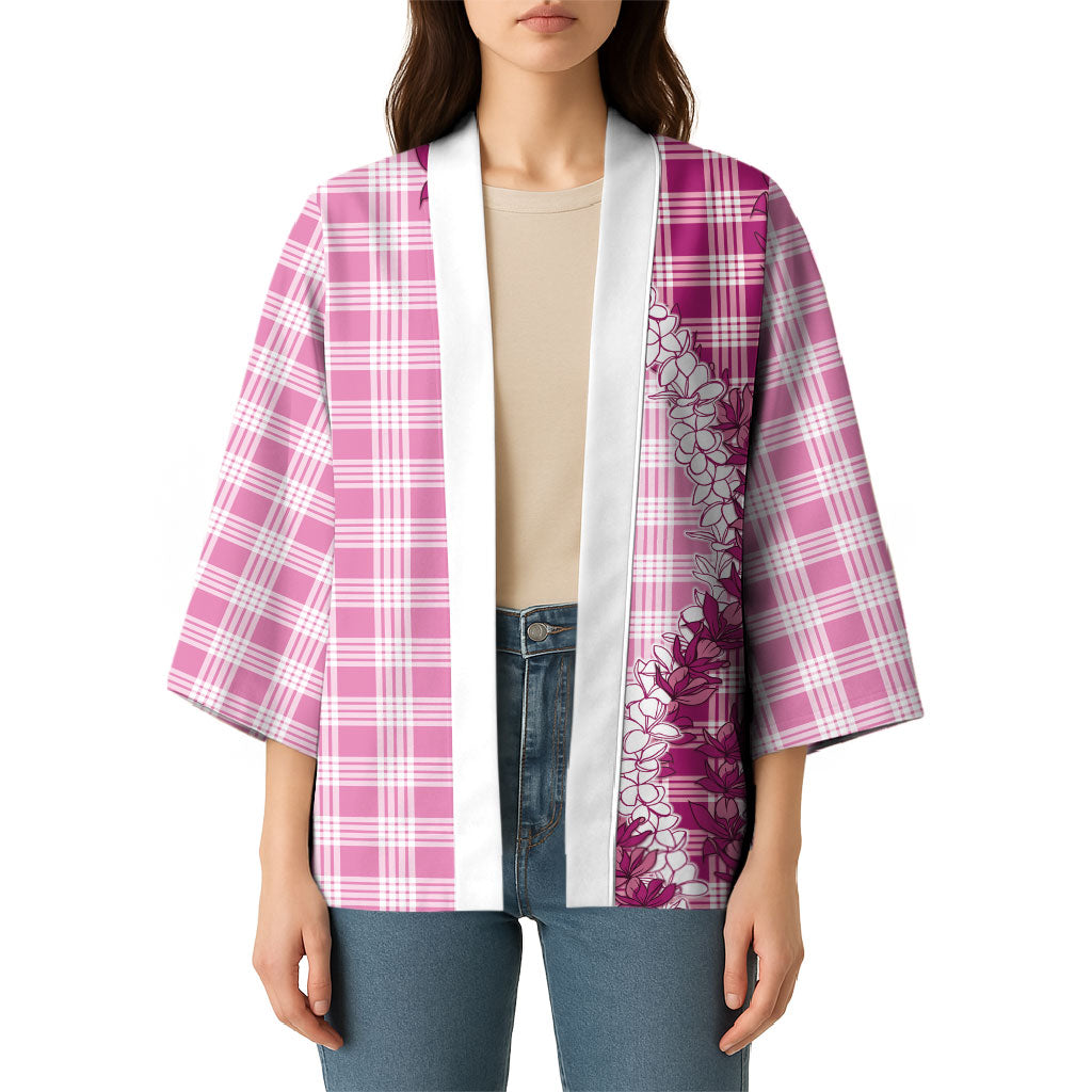 Pink Hawaii Palaka Kimono Hawaiian Honohono Lei
