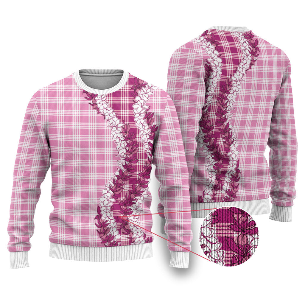 Pink Hawaii Palaka Ugly Christmas Sweater Hawaiian Honohono Lei LT05 Pink - Polynesian Pride