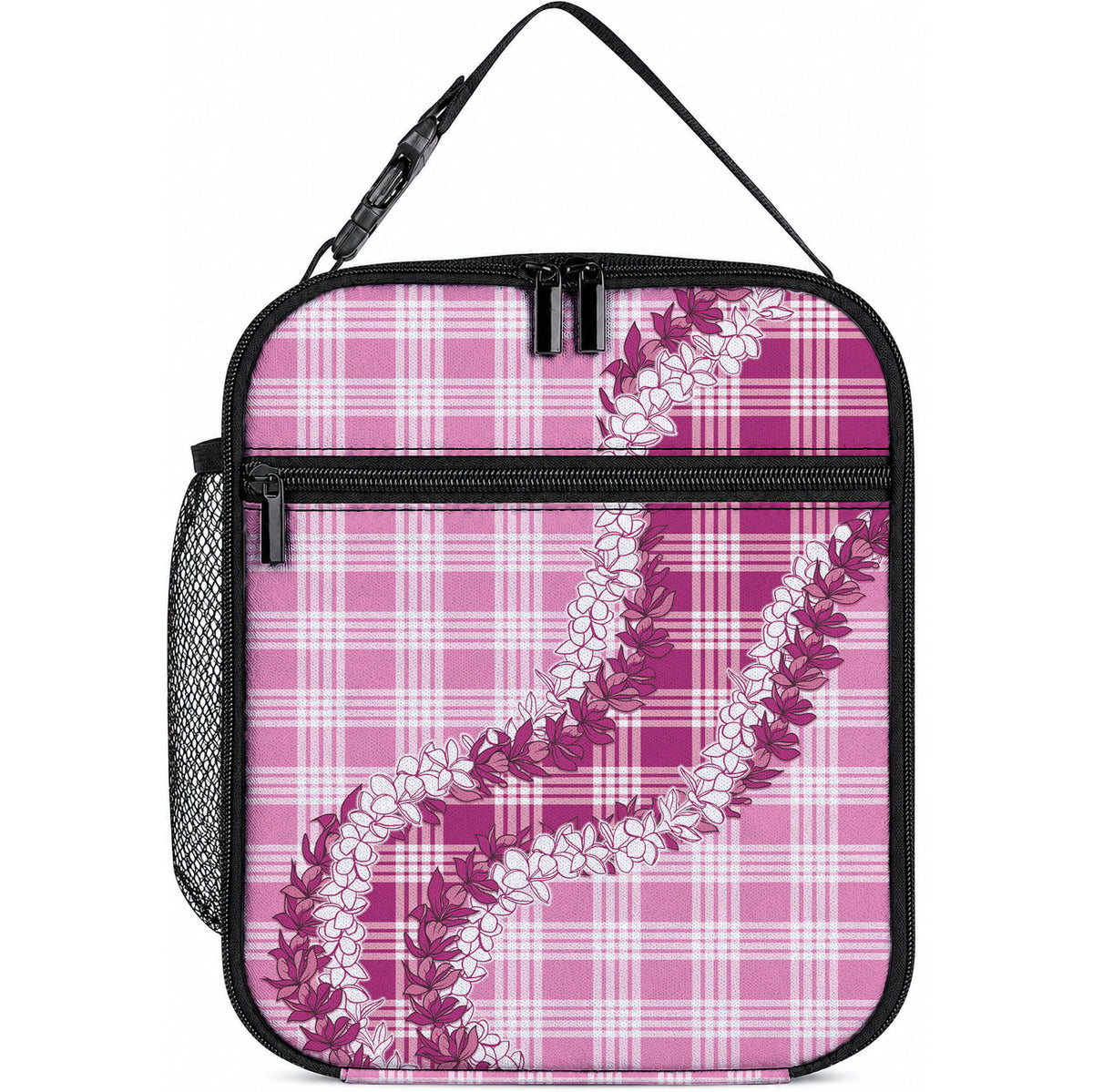 Pink Hawaii Palaka Lunch Bag Hawaiian Honohono Lei LT05 10.2 × 8.3 × 4.3 inch Pink - Polynesian Pride