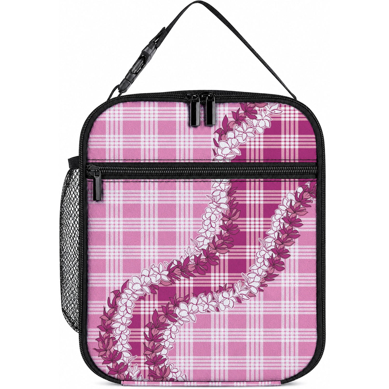 Pink Hawaii Palaka Lunch Bag Hawaiian Honohono Lei LT05 10.2 × 8.3 × 4.3 inch Pink - Polynesian Pride