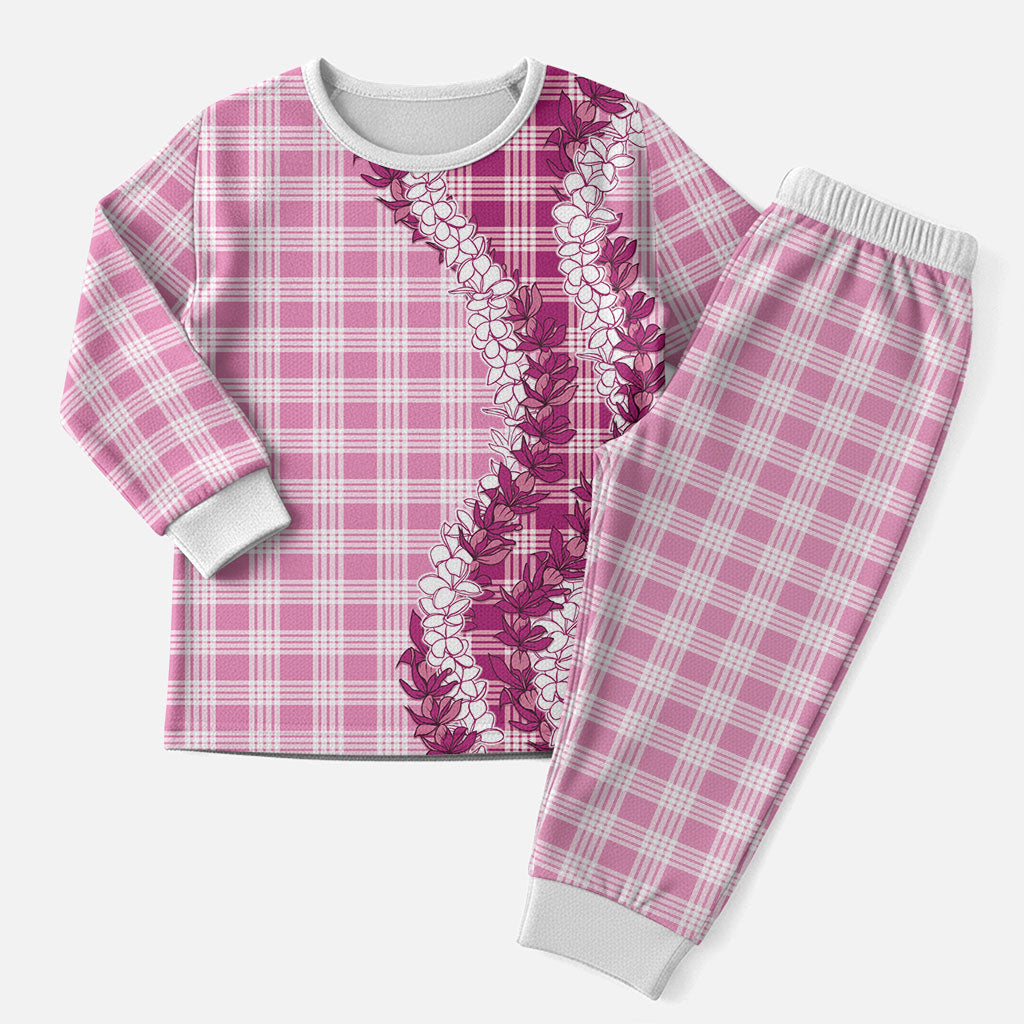 Pink Hawaii Palaka Christmas Pajama Set Hawaiian Honohono Lei LT05 Men Pink - Polynesian Pride