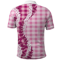 Pink Hawaii Palaka Polo Shirt Hawaiian Honohono Lei