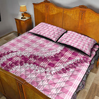 Pink Hawaii Palaka Quilt Bed Set Hawaiian Honohono Lei