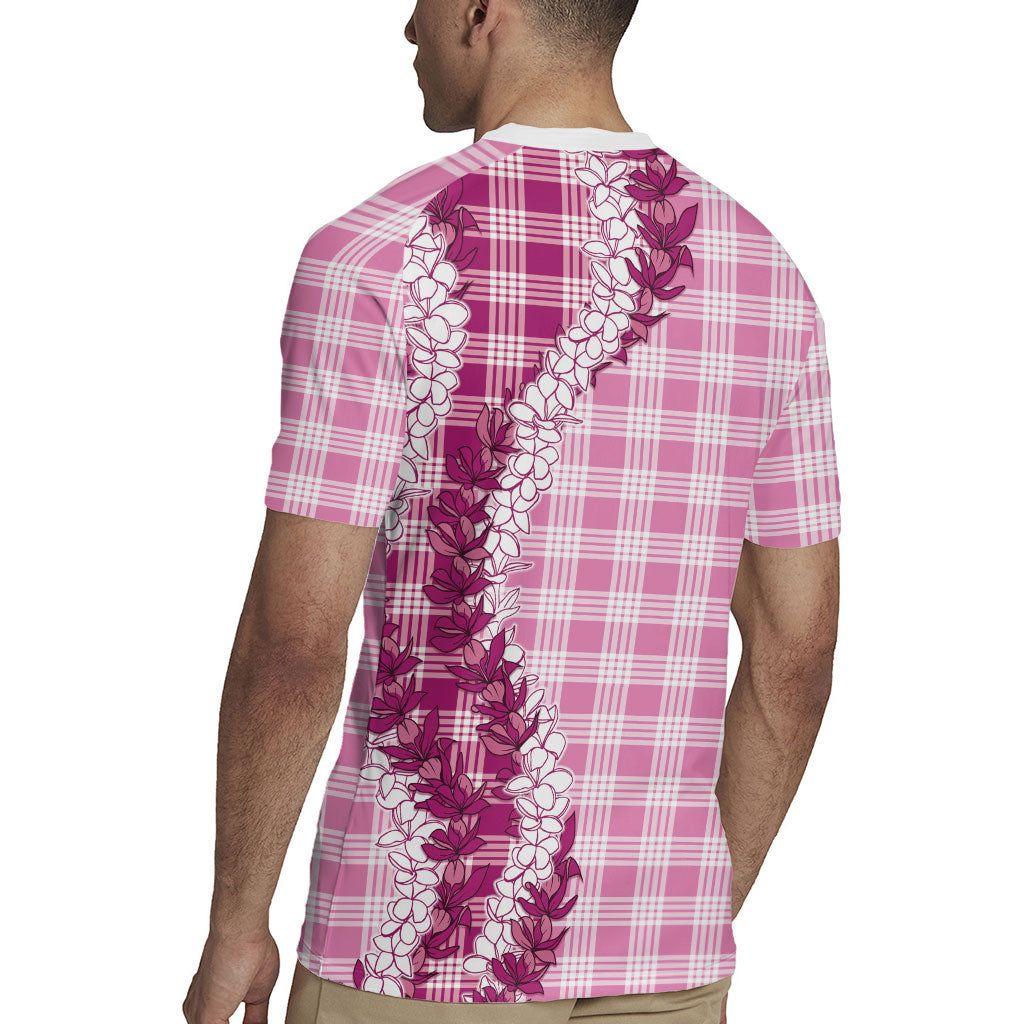 Pink Hawaii Palaka Rugby Jersey Hawaiian Honohono Lei