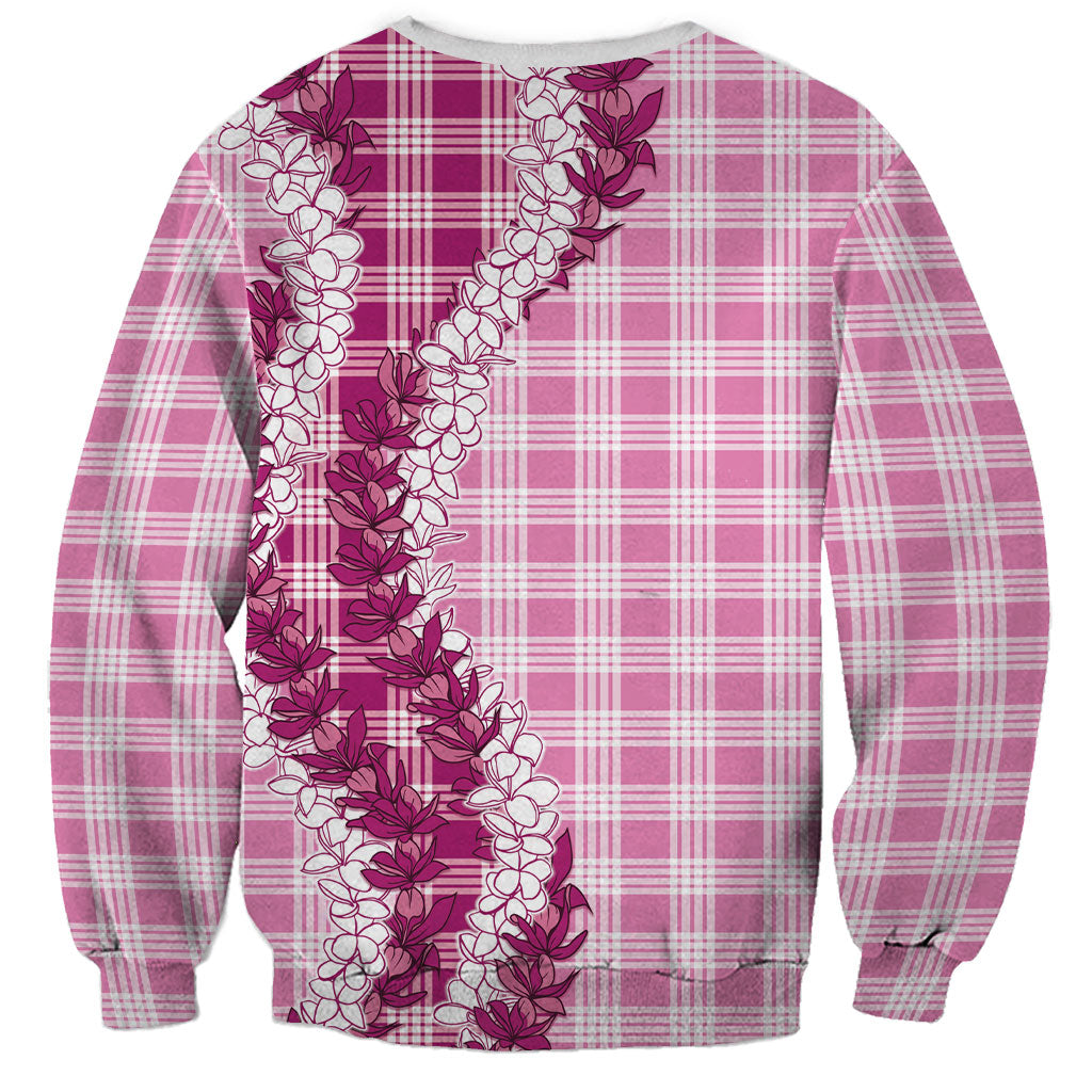 Pink Hawaii Palaka Sweatshirt Hawaiian Honohono Lei