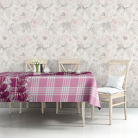 Pink Hawaii Palaka Tablecloth Hawaiian Honohono Lei