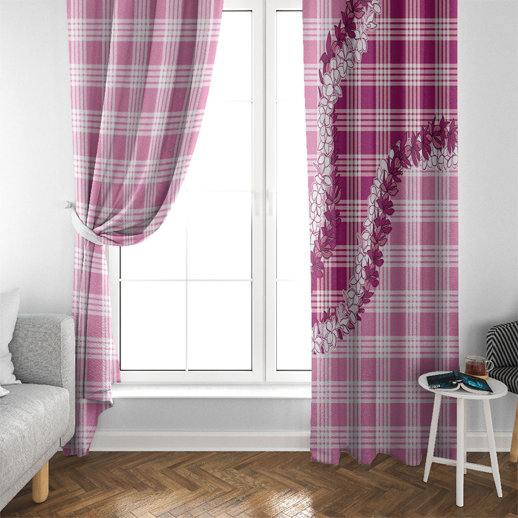 Pink Hawaii Palaka Window Curtain Hawaiian Honohono Lei