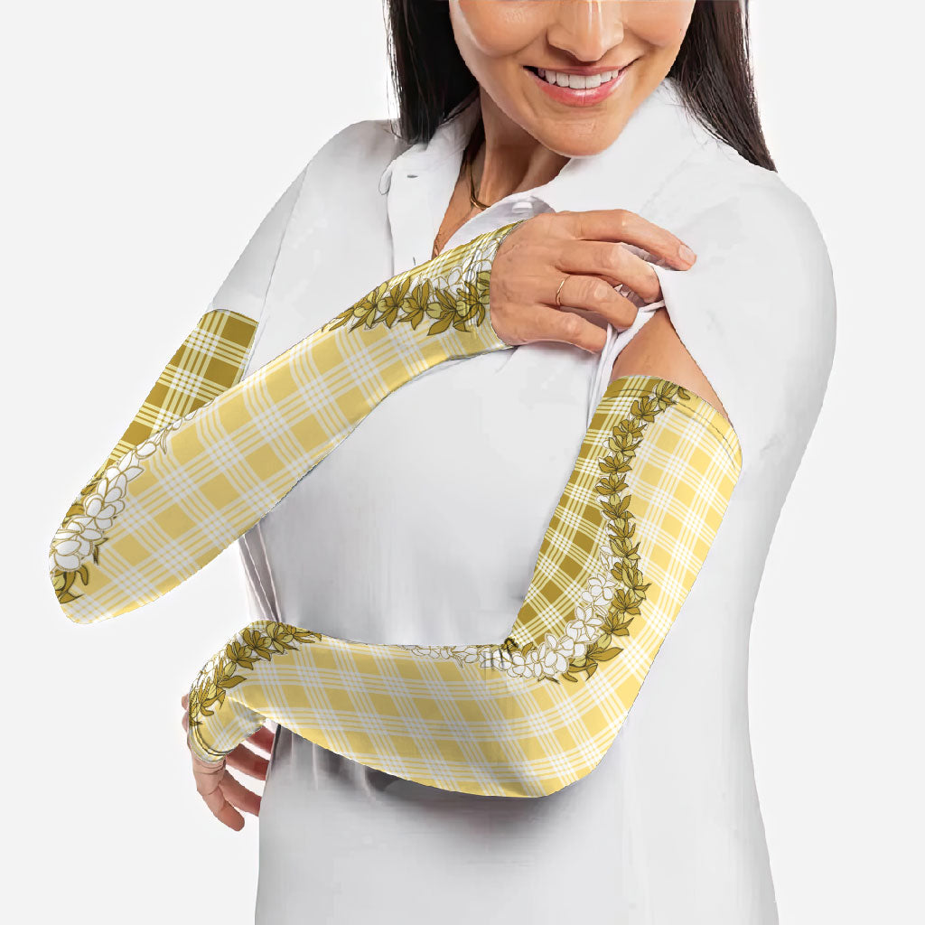 Yellow Hawaii Palaka Arm Sleeves Hawaiian Honohono Lei