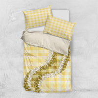Yellow Hawaii Palaka Bedding Set Hawaiian Honohono Lei