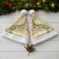 Yellow Hawaii Palaka Christmas Santa Hat Hawaiian Honohono Lei LT05 - Polynesian Pride