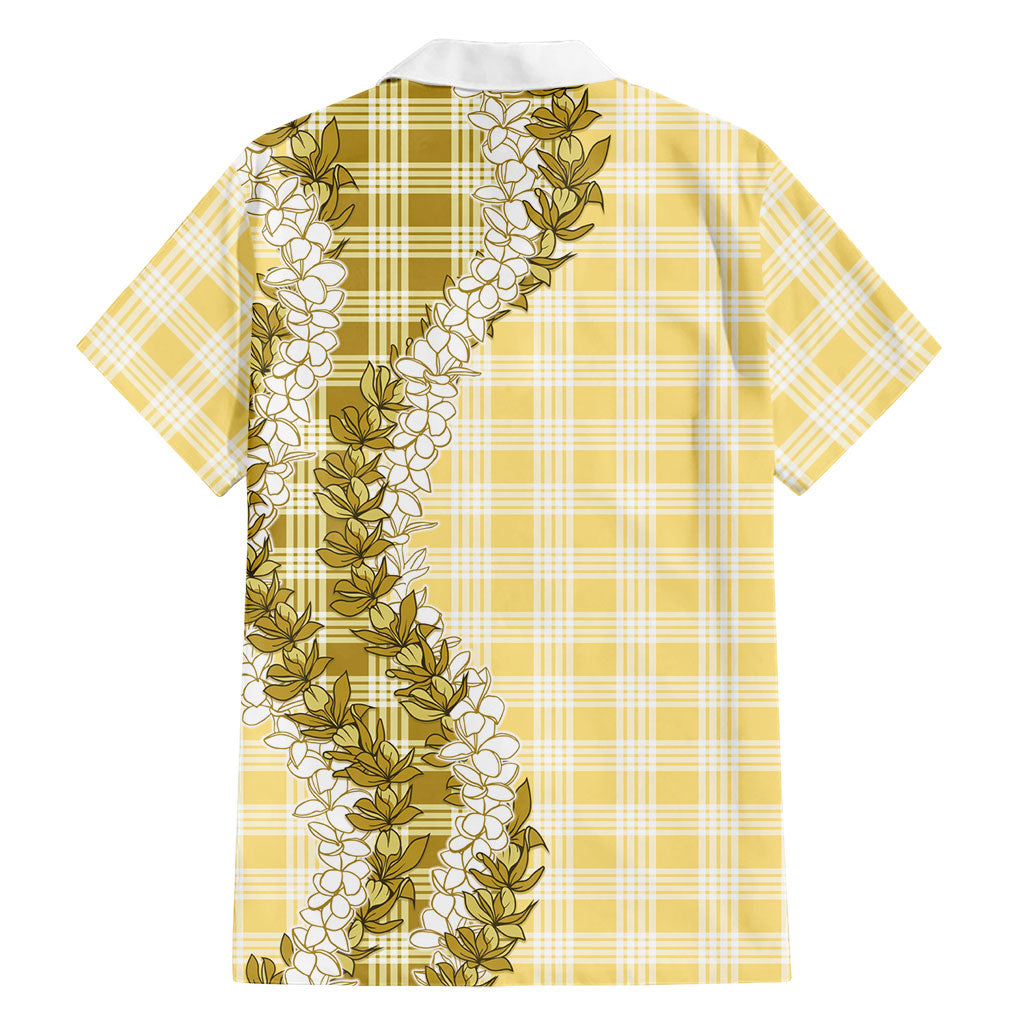 Yellow Hawaii Palaka Family Matching Long Sleeve Bodycon Dress and Hawaiian Shirt Hawaiian Honohono Lei LT05 - Polynesian Pride