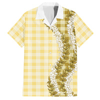 Yellow Hawaii Palaka Hawaiian Shirt Hawaiian Honohono Lei